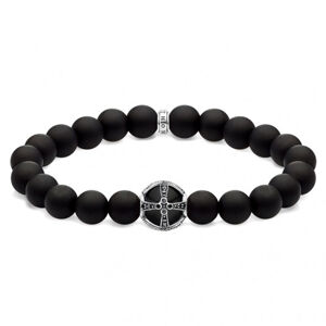 THOMAS SABO strieborný náramok Cross black A1928-812-11-L18