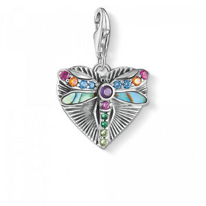THOMAS SABO strieborný prívesok charm Heart with dragonfly 1811-964-7