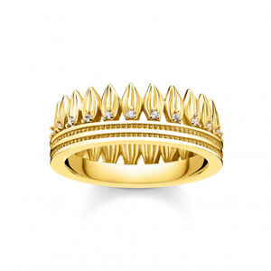 THOMAS SABO prsteň Leaves crown gold TR2282-414-14