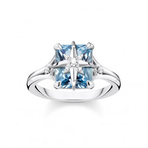 THOMAS SABO prsteň Blue stone with star TR2288-644-1