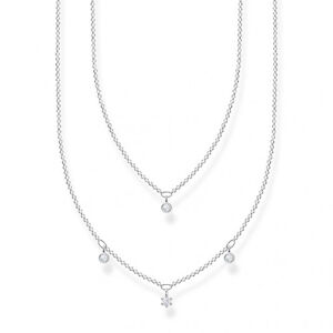 THOMAS SABO náhrdelník Double white stones silver KE2078-051-14-L45v