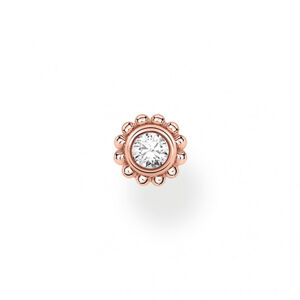 THOMAS SABO kusová náušnica Flower white stone rose gold H2137-416-14