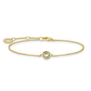 THOMAS SABO strieborný náramok Colourful stones gold A2000-488-7-L19v