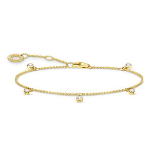 THOMAS SABO strieborný náramok White Stones gold A1998-414-14-L19v