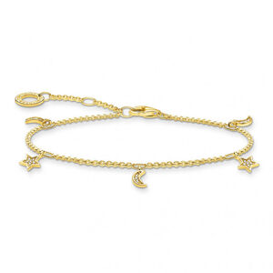 THOMAS SABO strieborný náramok Star & moon gold A1994-414-14-L19v