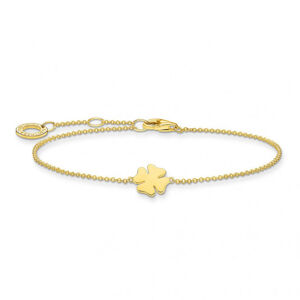THOMAS SABO strieborný náramok Cloverleaf gold A1990-413-39-L19v