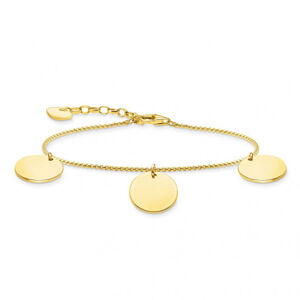 THOMAS SABO strieborný náramok Three discs gold A1961-413-39-L19v