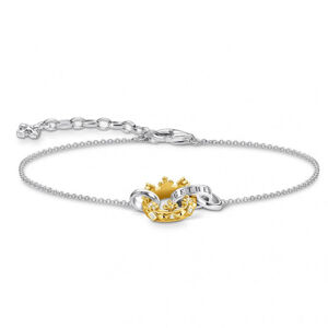 THOMAS SABO strieborný náramok Crown gold A1982-849-14-L19v