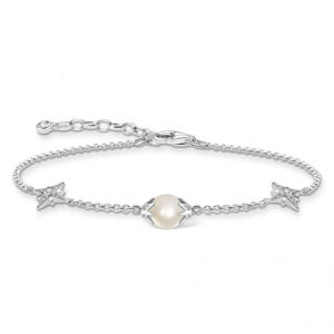 THOMAS SABO strieborný náramok Pearl with stars silver A1978-167-14-L19v