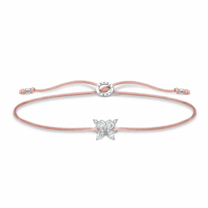 THOMAS SABO šnúrkový náramok Butterfly white stones LS117-401-19-L20V