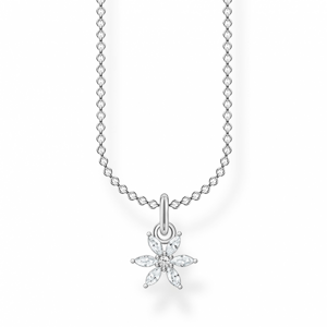 THOMAS SABO náhrdelník Flower white stones, KE2103-051-14-L45V