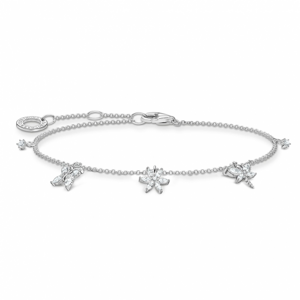 THOMAS SABO strieborný náramok Butterfly white stones A2027-051-14-L19V