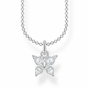 THOMAS SABO náhrdelník Butterfly white stones KE2102-051-14-L45V