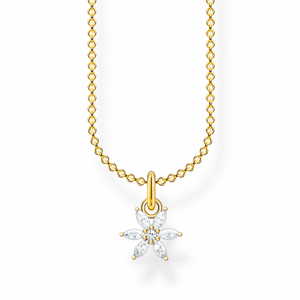THOMAS SABO náhrdelník Flower white stones gold KE2103-414-14-L45V