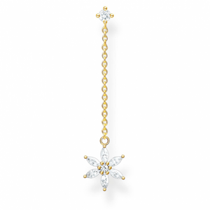 THOMAS SABO kusová náušnica Flower white stones gold H2198-414-14