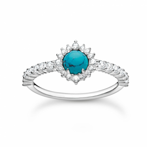 THOMAS SABO prsteň Turquoise stone with white stones TR2344-405-17