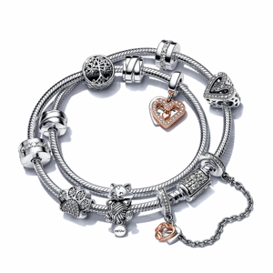 PANDORA náramok Paw Prints 599544C01+791714CZ+799535C00+2x791972CZ+2x799502C00+797590+798692C01+788693C01+789541C01