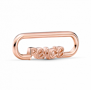 PANDORA ME pozlátený dlhý článok s nápisom Peace 789698C00