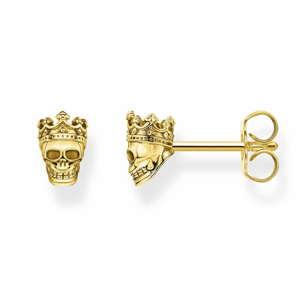 THOMAS SABO náušnice Skull King gold H2163-413-39