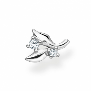 THOMAS SABO kusová náušnica Leaves with white stones H2222-051-14