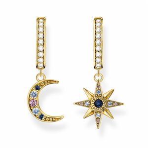 THOMAS SABO dámske náušnice Royalty star & Moon gold CR682-959-7