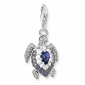 THOMAS SABO strieborný prívesok charm Turtle with blue stones 1897-667-1