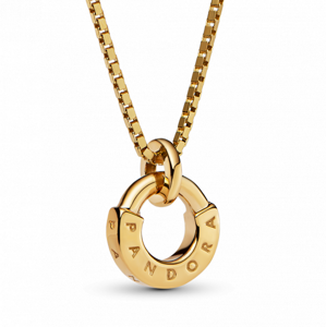 PANDORA zlatý náhrdelník Pandora Signature 352229C00-45