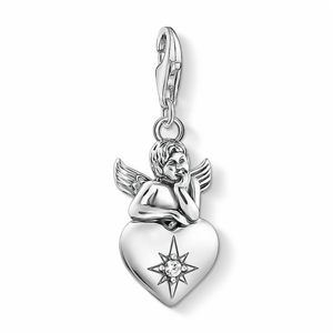 THOMAS SABO strieborný prívesok charm Guardian angel with heart silver 1735-643-14