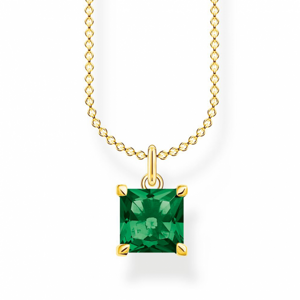 THOMAS SABO náhrdelník Green stone gold KE2156-472-6-L45V
