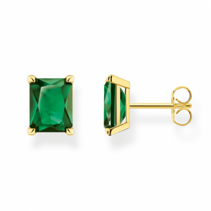THOMAS SABO náušnice Green stone gold H2201-472-6