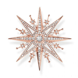 THOMAS SABO brošňa Star with pink stones rose gold X0281-578-14