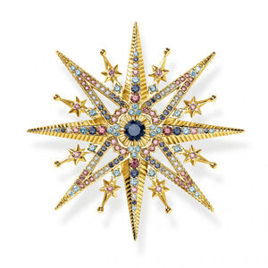 THOMAS SABO brošňa Star with coloured stones gold X0281-959-7