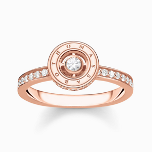 THOMAS SABO prsteň circle with white stones pavé rose gold TR2255-416-14