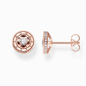 THOMAS SABO dámske náušnice circle with white stones rose H2062-416-14