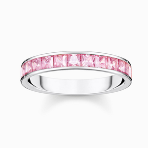 THOMAS SABO prsteň Pink stones pavé TR2358-051-9