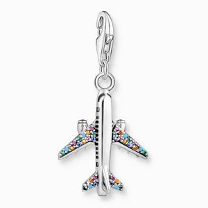 THOMAS SABO strieborný prívesok charm Colourful aeroplane 1914-342-7