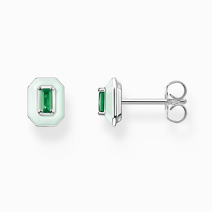 THOMAS SABO náušnice Green stone silver H2270-496-6