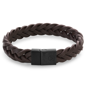 REBEL & ROSE kožený náramok Metal Braided Brown Black RR-M0029-B