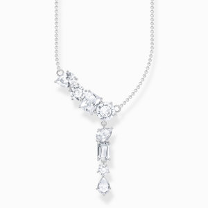 THOMAS SABO náhrdelník Y-shape with white zirconia KE2194-051-14-L45V