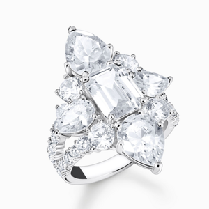 THOMAS SABO prsteň Cocktail ring with white zirconia TR2441-051-14