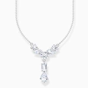 THOMAS SABO náhrdelník Y-shape with white zirconia KE2195-051-14-L45V