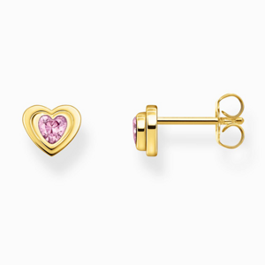 THOMAS SABO náušnice Heart-shape with pink zirconia H2271-414-9