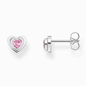THOMAS SABO náušnice Heart-shape with pink zirconia H2271-643-9