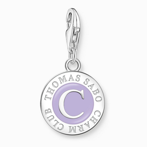 THOMAS SABO strieborný prívesok Member Charm with violet cold enamel 2104-007-13