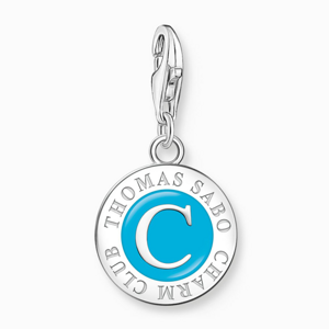 THOMAS SABO strieborný prívesok Member Charm with turquoise cold enamel 2098-007-17