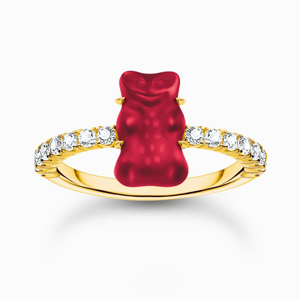 THOMAS SABO x HARIBO prsteň Goldbear Red Mini TR2459-414-10