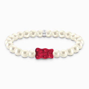 THOMAS SABO x HARIBO strieborný náramok Red goldbear & pearls A2154-017-10